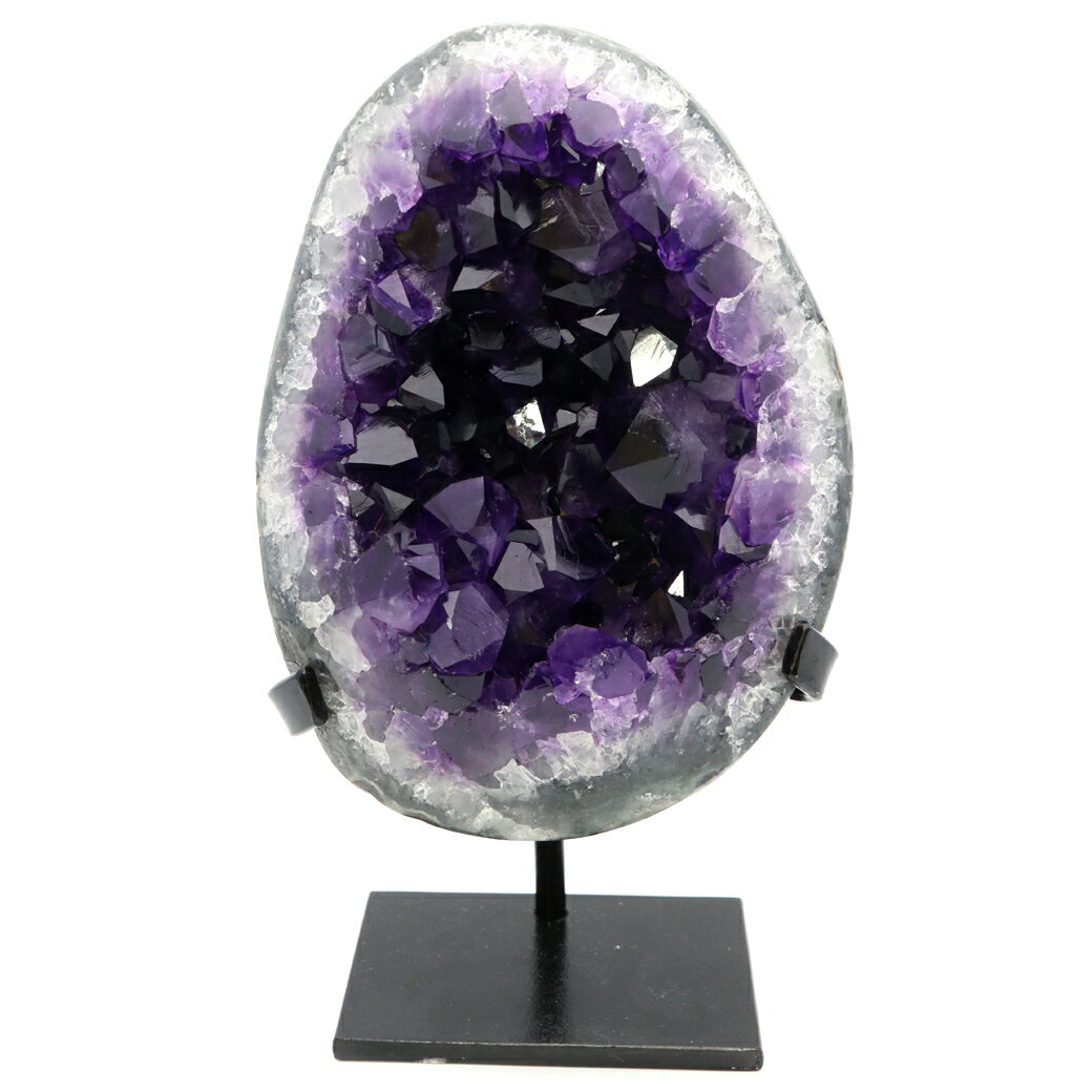 アメジスト クラスター 側面磨き 台座付き エクストラ グレード EX ドゥル...
