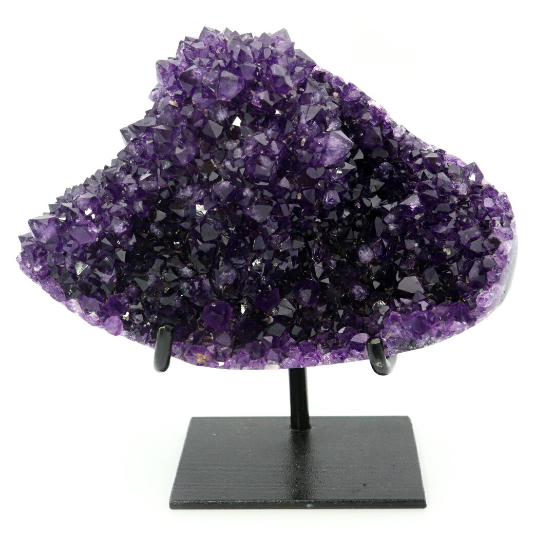 アメジスト クラスター 側面磨き 台座付き エクストラ グレード EX ドゥル...