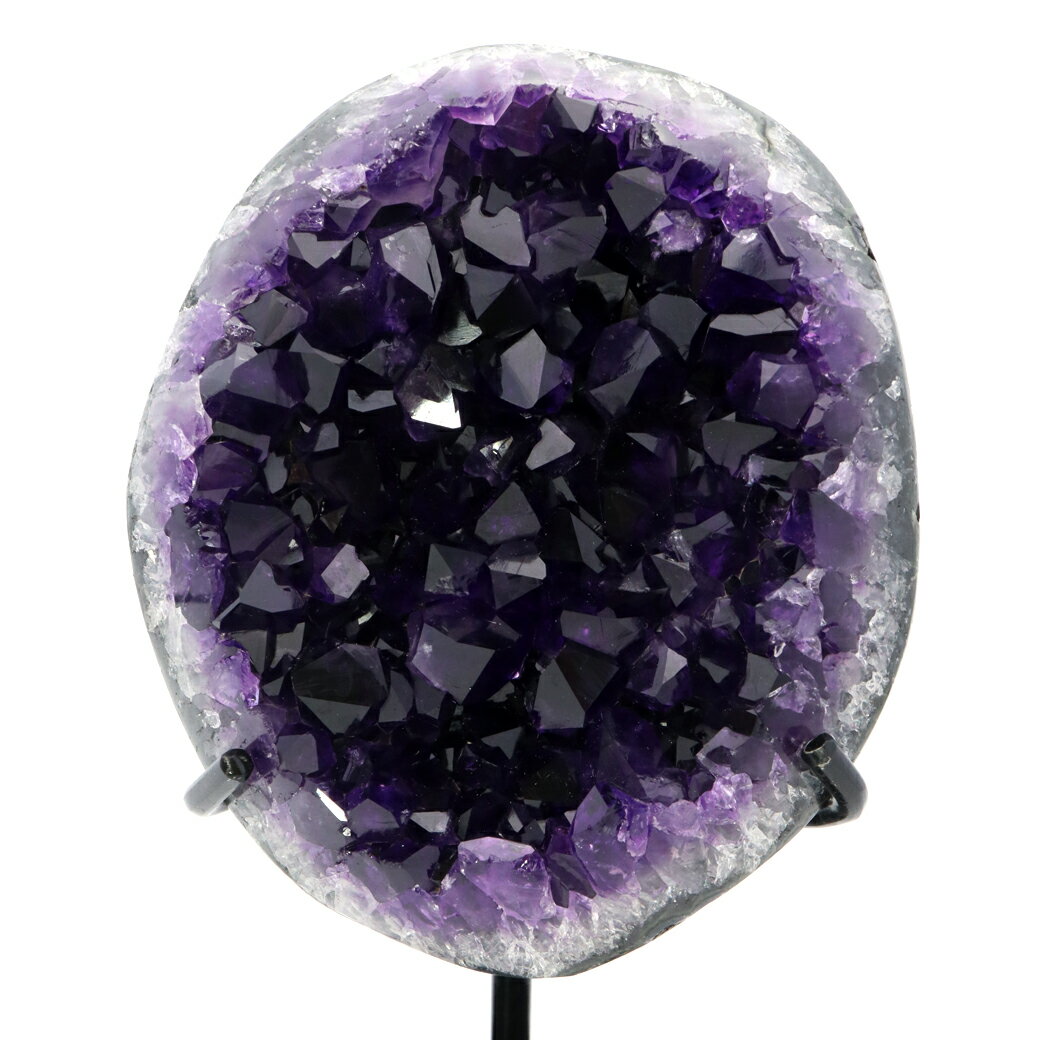 アメジスト クラスター 側面磨き 台座付き エクストラ グレード EX ドゥル...