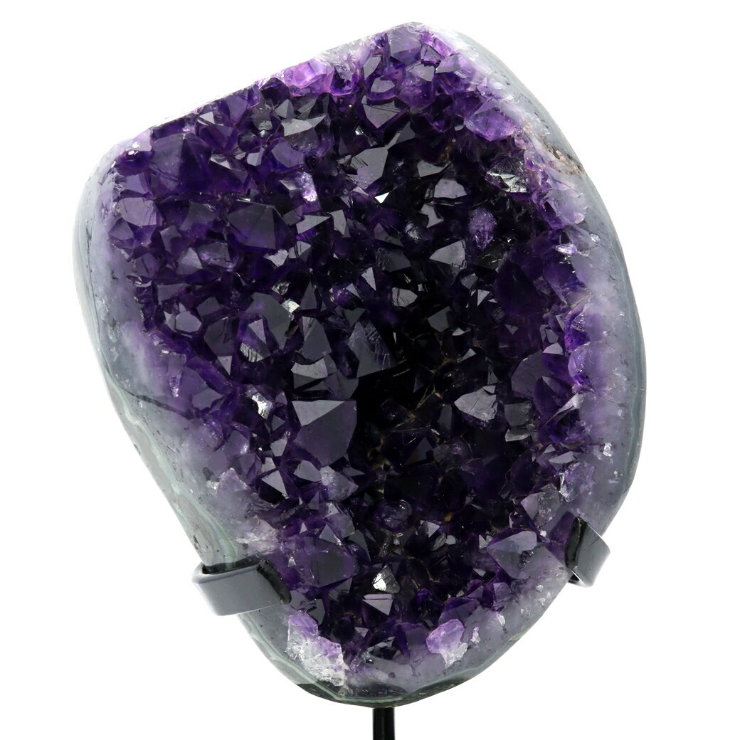 アメジスト クラスター 側面磨き 台座付き エクストラ グレード EX ドゥル...