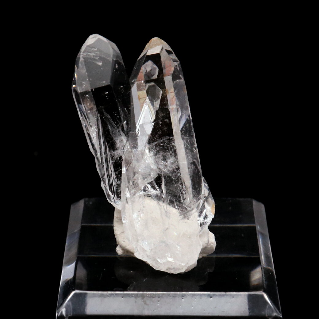 天然 水晶 クラスター ミニ 22g 台座付き ブラジル ゼッカ産 透明感が美し...