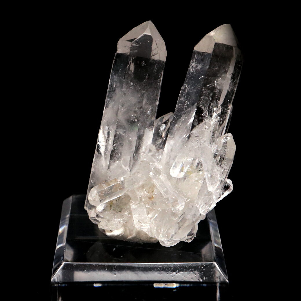 天然 水晶 クラスター ミニ 30g 台座付き ブラジル ゼッカ産 透明感が美し...