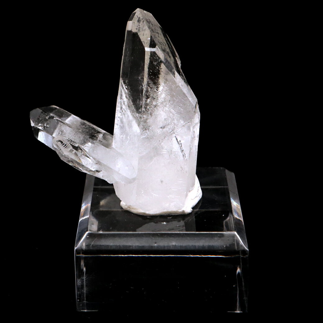 天然 水晶 クラスター ミニ 30g 台座付き ブラジル ゼッカ産 透明感が美し...