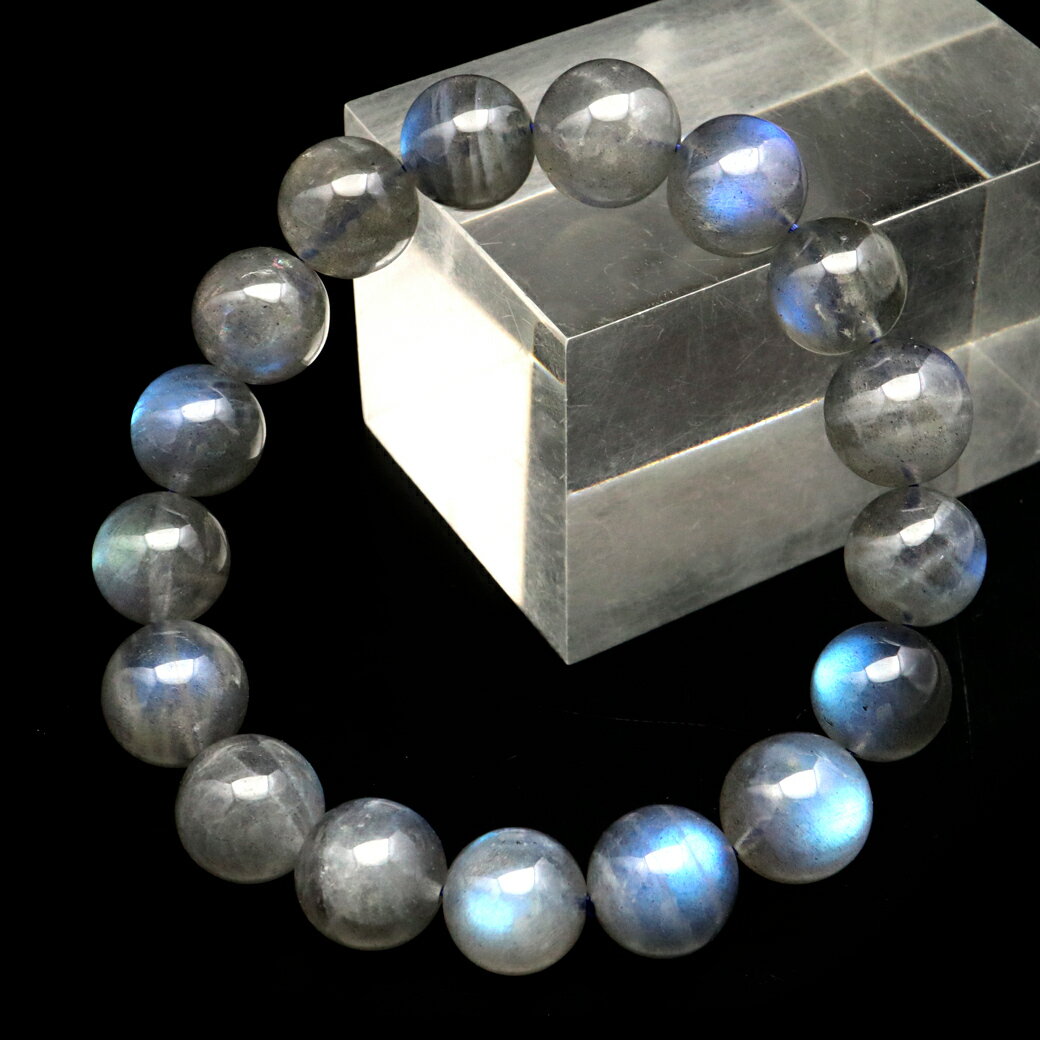 ラブラドライト ブレスレット 12mm 1点もの ブルーシラー AAA ラブラドレ...