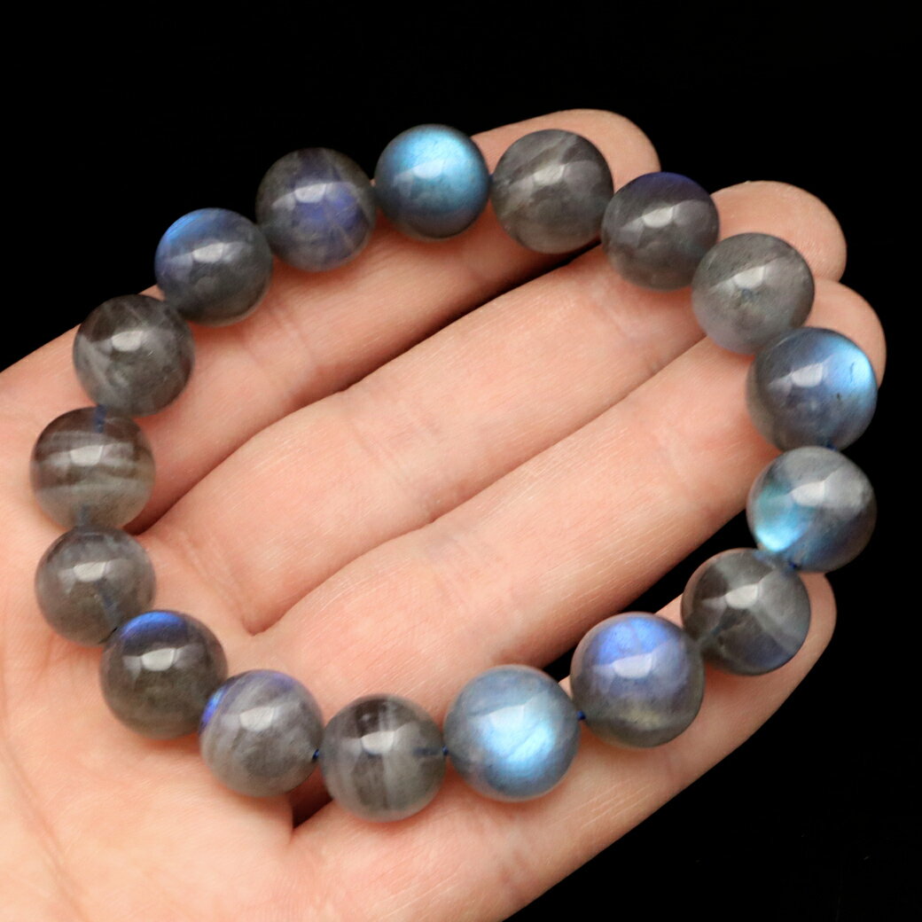 ラブラドライト ブレスレット 12mm 1点もの ブルーシラー AAA ラブラドレ...