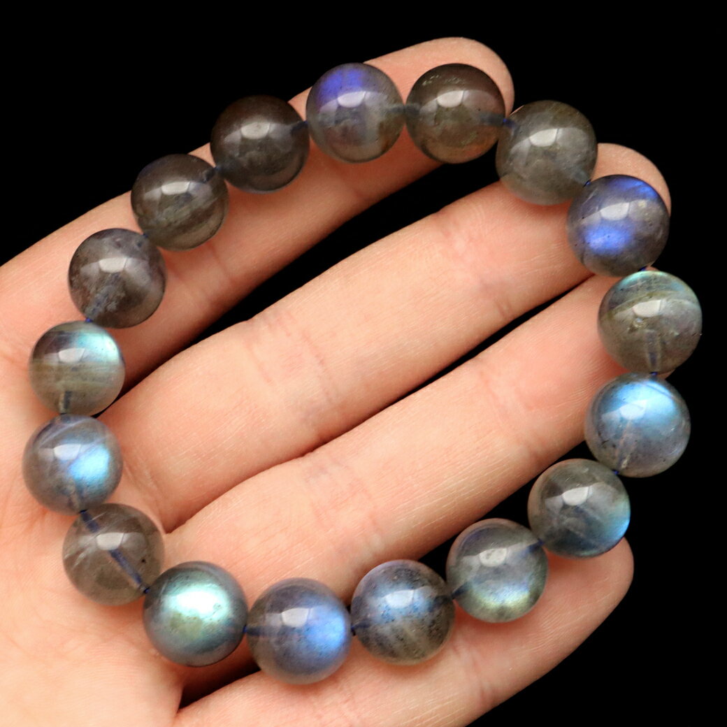 ラブラドライト ブレスレット 12mm 1点もの ブルーシラー AAA ラブラドレ...