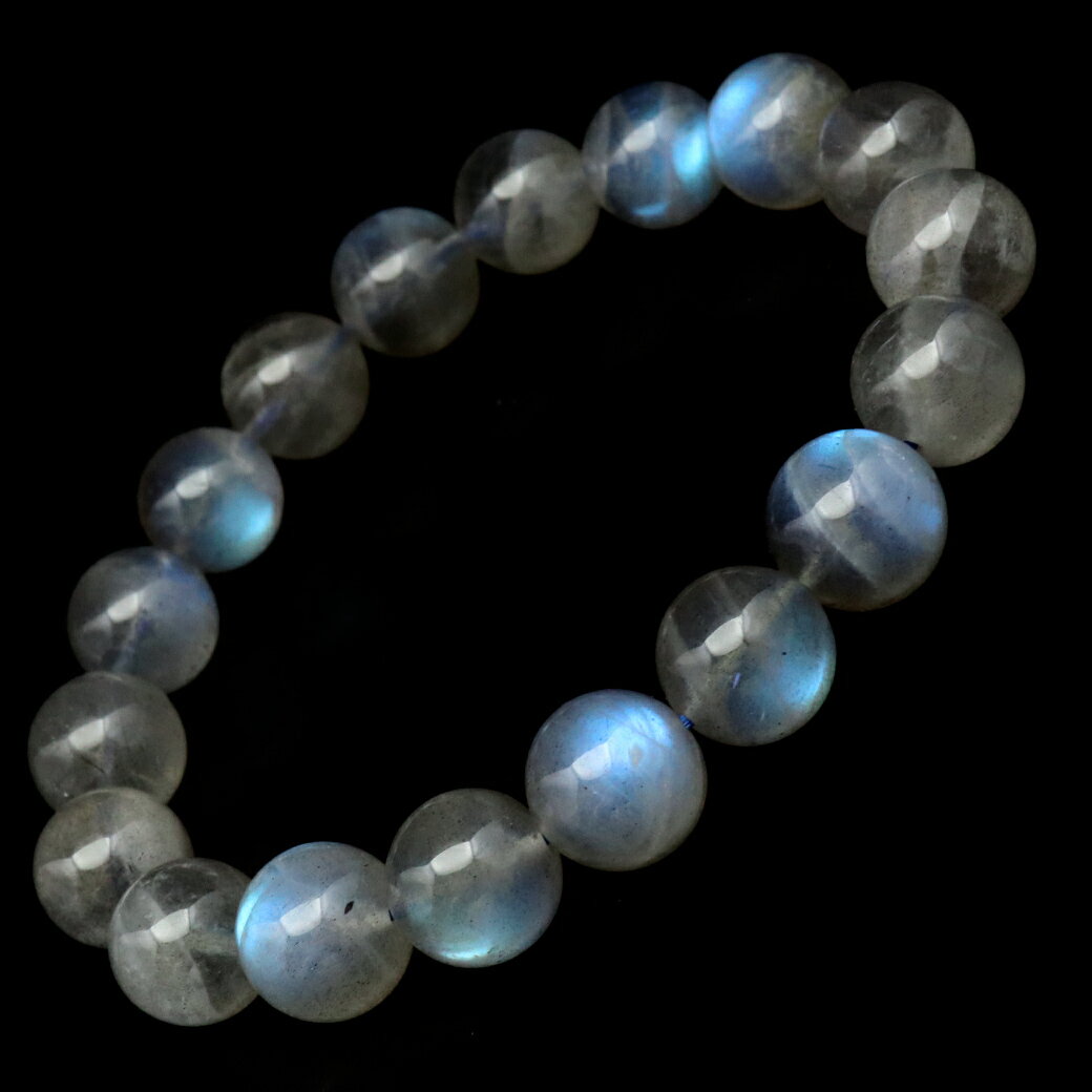 ラブラドライト ブレスレット 11mm 1点もの ブルーシラー AAA ラブラドレ...