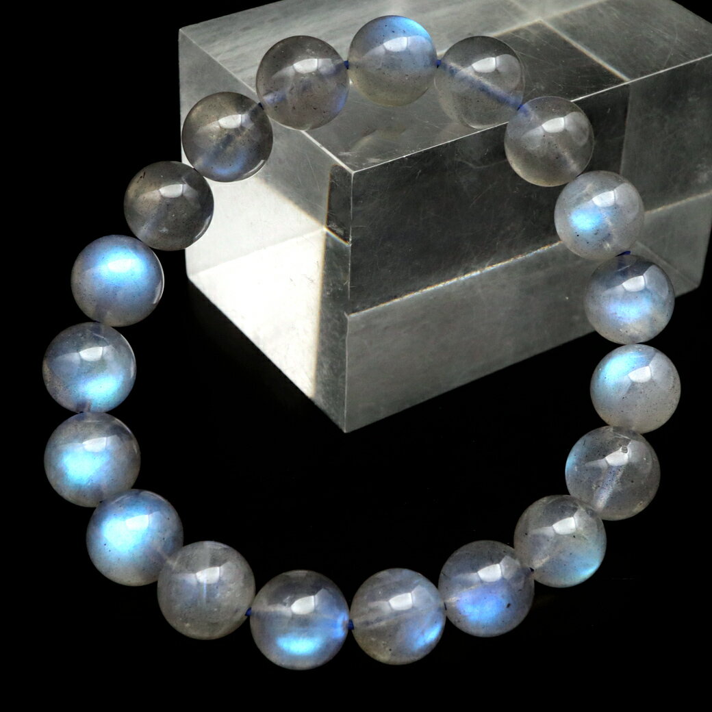 ラブラドライト ブレスレット 10.5mm 1点もの ブルーシラー AAA ラブラド...