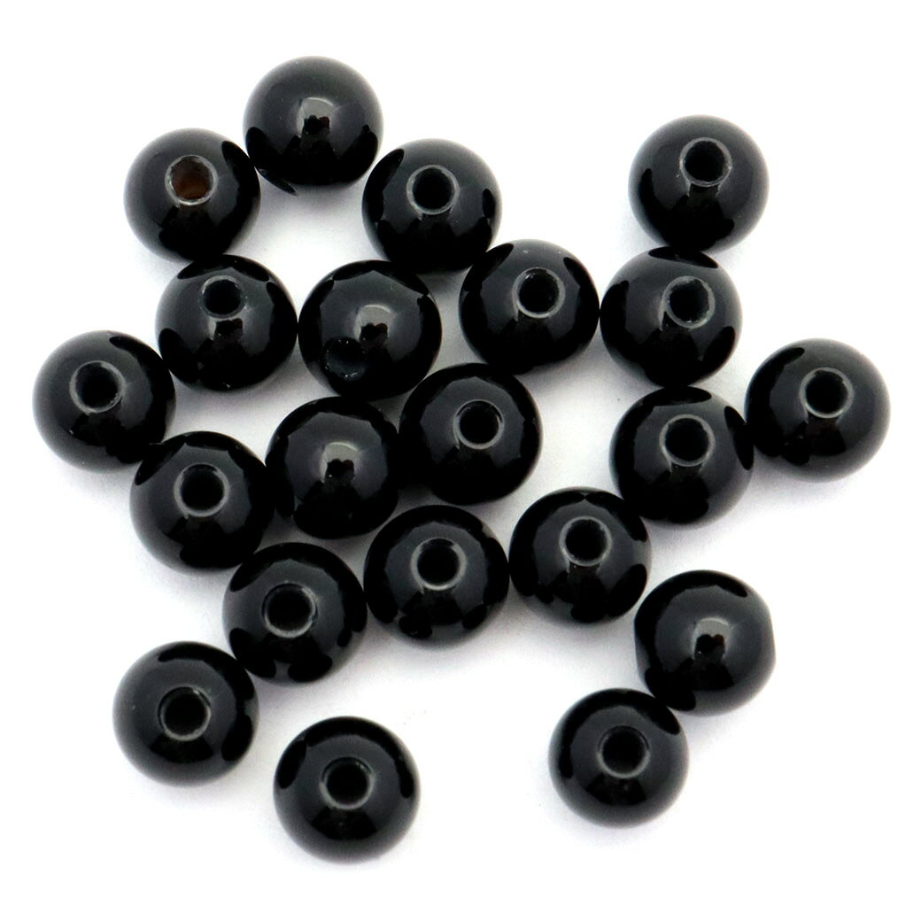オニキス 粒売り ビーズ ラウンド 1粒 6mm バラ売り ブラックオニキス 天然石 パワ...