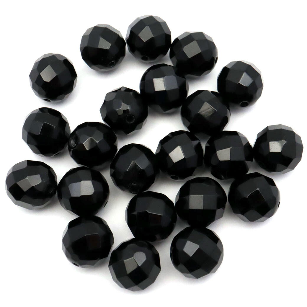 オニキス 粒売り ビーズ 64面カット 1粒 12mm バラ売り ブラックオニキス 天然石 パワーストーン 黒瑪瑙 onyx 父の日 贈り物 ギフト プレゼント