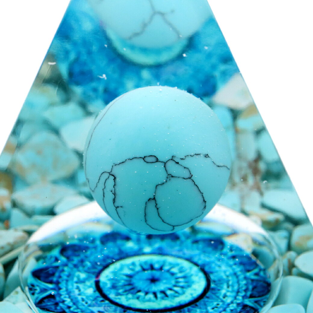オルゴナイト ピラミッド ターコイズ トルコ石 さざれ 丸玉 orgonite pyramid 置物...