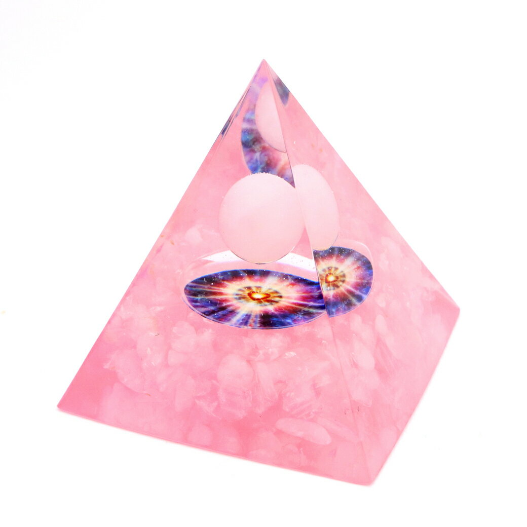 【スーパーSALE 20%OFF】オルゴナイト ピラミッド 愛心 ハート ローズクォーツ さざれ orgonite pyramid 置物 天然石 パワーストーン 浄化 送料無料 父の日 贈り物 ギフト プレゼント