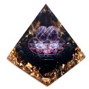 オルゴナイト ピラミッド オブシディアン さざれ アメジスト 丸玉 フラワー orgonite pyramid 置物 天然石 パワーストーン 浄化 No8