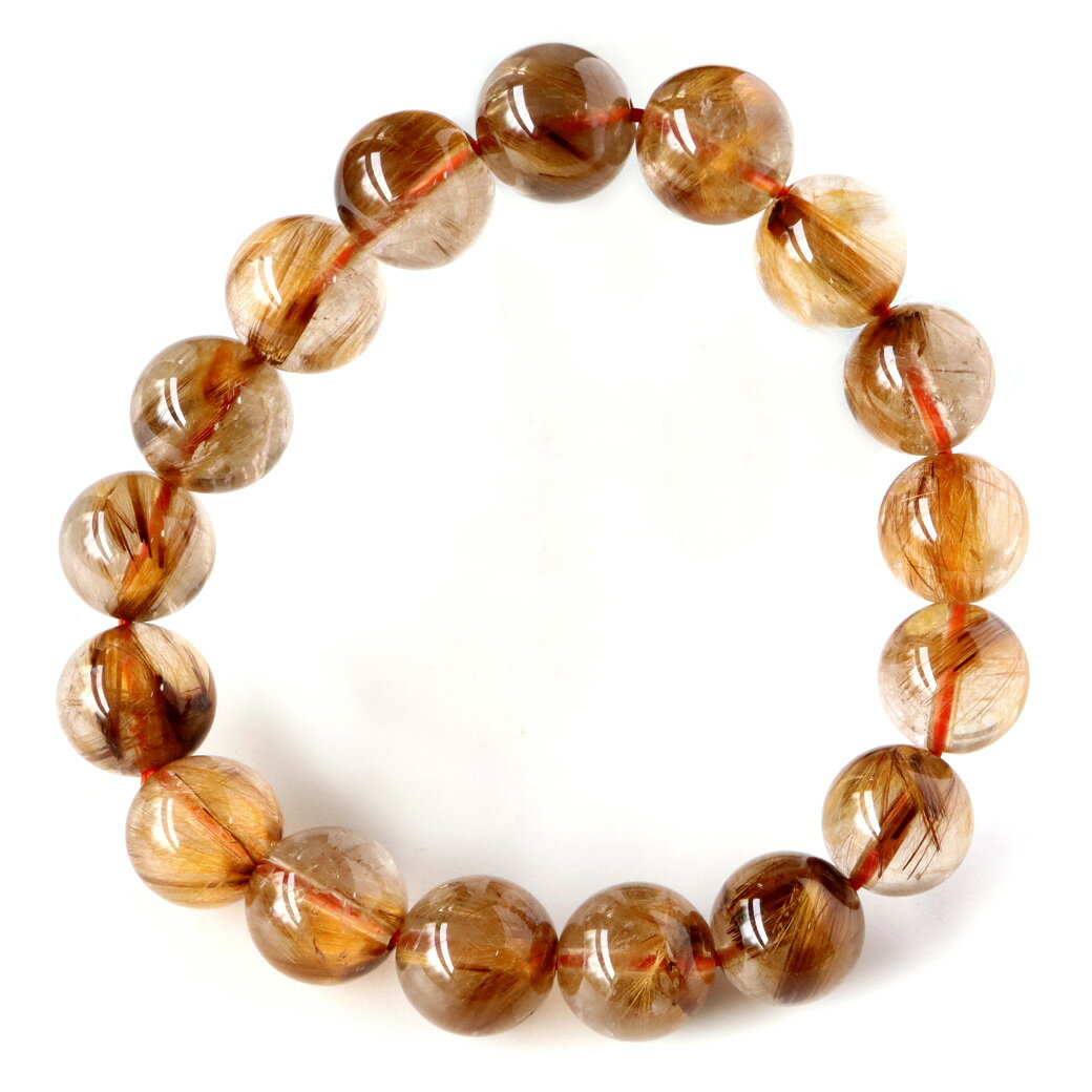 タイガー ルチルクォーツ ブレスレット 12mm AAA 天然石 ブラジル産 ブラウン タイチン パワーストーン 父の日 贈り物 お返し rutile quar...