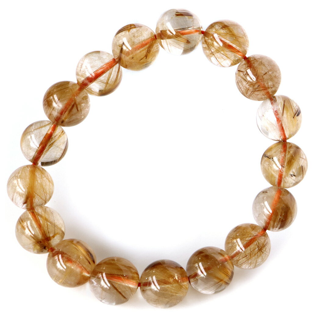 タイガー ルチルクォーツ ブレスレット 12mm AAA 天然石 ブラジル産 ブラウン タイチン パワーストーン 父の日 贈り物 お返し rutile quar...