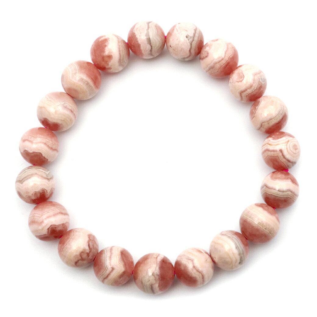 インカローズ ブレスレット 10mm 縞模様 アルゼンチン産 レディース 天然石 パワーストーン 恋愛運 父の日 贈り物 ギフト プレゼント