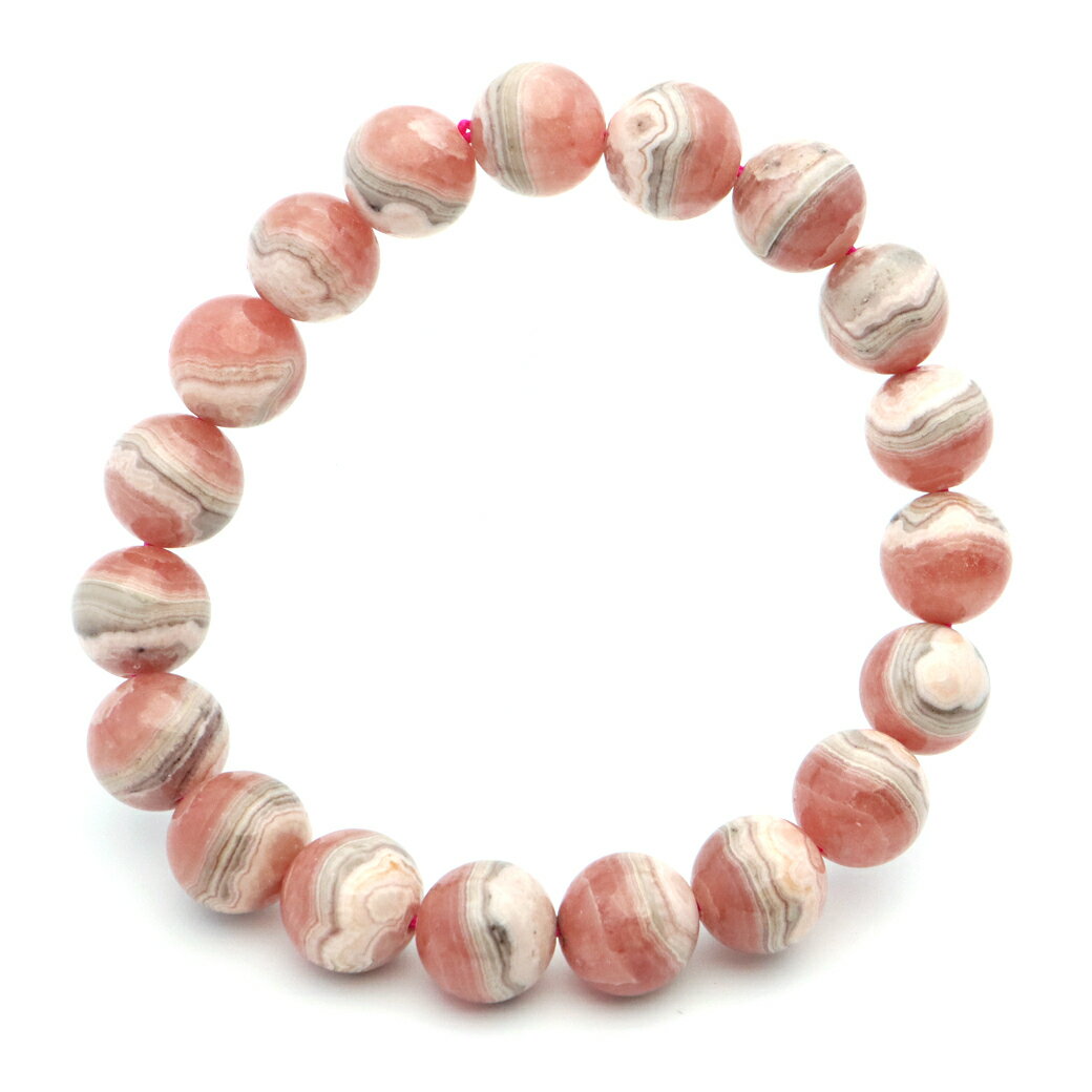 インカローズ ブレスレット 10.5mm 縞模様 アルゼンチン産 レディース 天然石 パワーストーン 恋愛運 父の日 贈り物 ギフト プレゼント