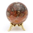 パイライト イン ガーデンクォーツ 丸玉 31mm 台座付き 庭園水晶 黄鉄鉱 天然石 Pyrite 1点もの 母の日 贈り物 ギフト プレゼント