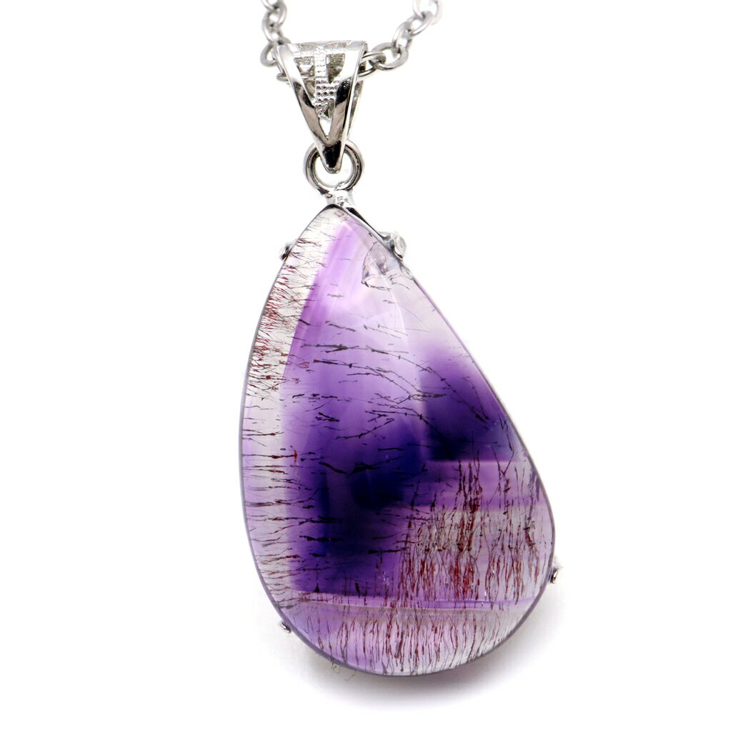 スーパーセブン ネックレス 天然石 ペンダント AAA Silver925 チェーン付き 1点物 母の日 贈り物 ギフト プレゼント