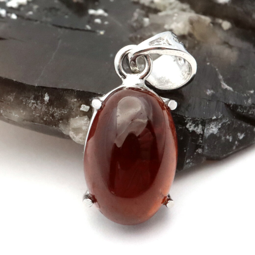 ガーネット ネックレス オレンジ 天然石 ペンダント Silver925 柘榴石 パワーストーン 1月 誕生石 garnet 父の日 贈り物 ギフト プレゼント