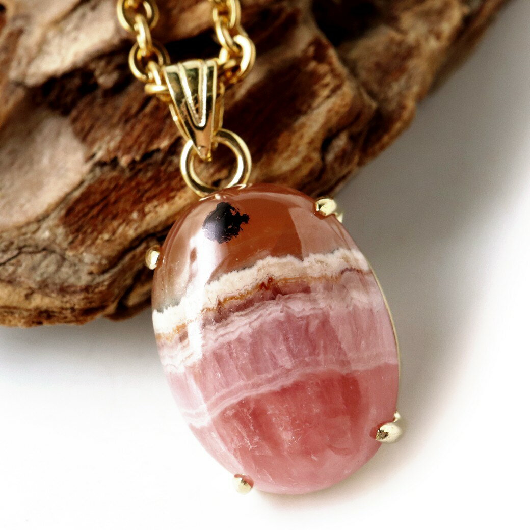 チョコレート インカローズ ネックレス 天然石 ペンダント 縞模様 1点物 Silver925 パワーストーン 母の日 贈り物 ギフト プレゼント Inca Rose 可愛い おしゃれ