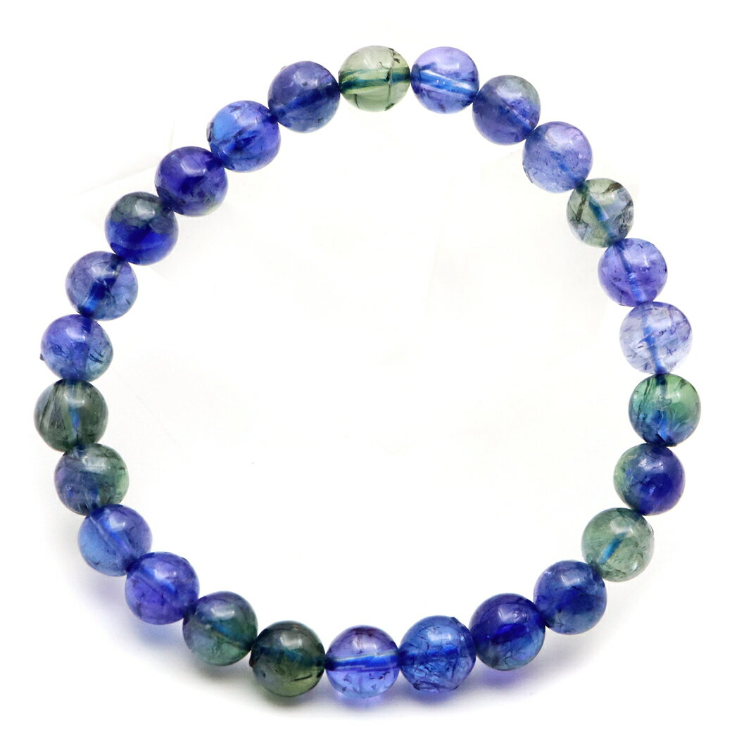 タンザナイト ブレスレット AAAAA 8mm 12月 誕生石 宝石質 バイカラー ブルーゾイサイト タンザニア産 父の日 贈り物 ギフト プレゼント