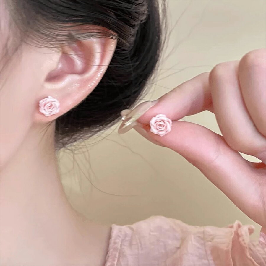 Rakuten - ミニ薔薇ピアス ピンク リゾート かわいい レトロ レディース 送料無料 SLENDER スレンダ ap430