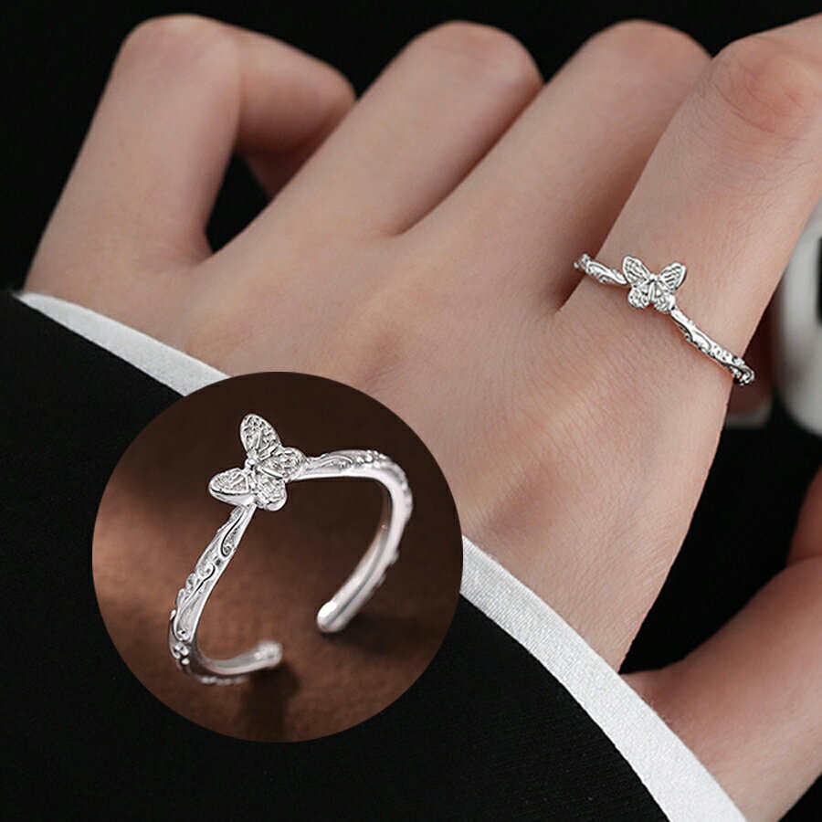 アイテム説明 商品説明 上品な蝶モチーフのデザイン 小ぶりながら上品なデザインで、存在感があります。 手元を華やかにし、こなれた印象に！ フリーサイズで調節可能だから、指輪サイズを知らない方への贈り物にも◎ 素材 S925中国製 カラー シ...