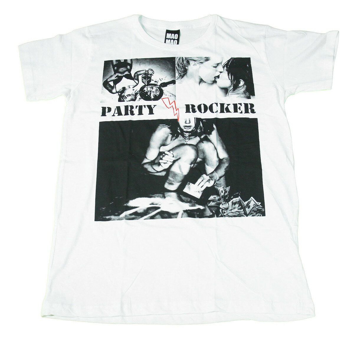 乐天商城 - 【送料無料】MAO MAO プリントTシャツ ホワイト メンズ セクシーガール パーティー ロック おしゃれ ストリート系 クール 半袖