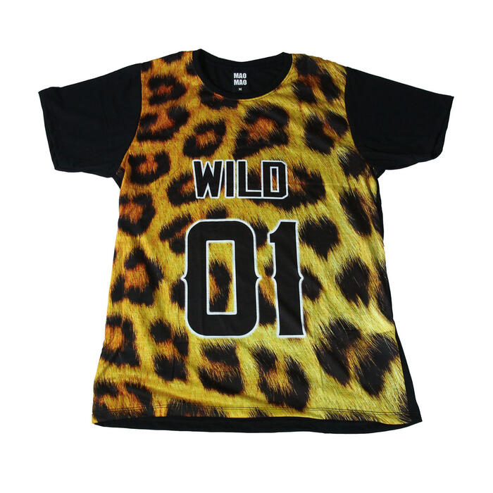 乐天商城 - 【送料無料】MAO MAO プリントTシャツ ブラック メンズ ヒョウ柄 アニマル 動物 ヒップホップ アメフト チーム ダンス アメリカ スケーター スケートボード カワイイ おしゃれ ストリート系 カッコイイ クール インナー 柄物 半袖