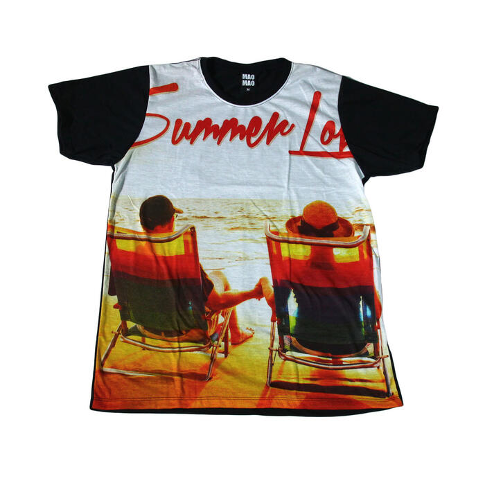 乐天商城 - 【送料無料】MAO MAO プリントTシャツ ブラック メンズ ビーチ 旅行 デート バケーション 海水浴 ビーチチェア 夕日 スケーター スケートボード カワイイ おしゃれ ストリート系 カッコイイ クール インナー 柄物 半袖