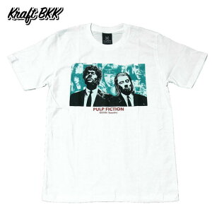 【送料無料】 Kraft BKK 映画Tシャツ コットンTシャツ ホワイト メンズ パルプフィクション Pulp Fiction タランティーノ ジョン・トラボルタ おしゃれ スケーター ストリート系 M/L/XL 大きいサイズ 半袖