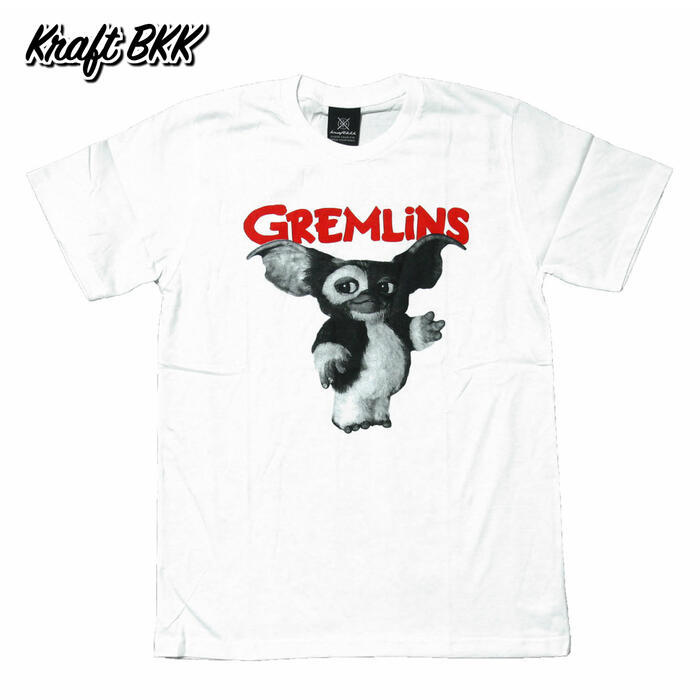 Kraft BKK 映画Tシャツ コットンTシャツ ホワイト メンズ グレムリン ギズモ GREMLINS モグワイ カワイイ おしゃれ スケーター ストリート系 M/L/XLサイズ 大きいサイズ 半袖