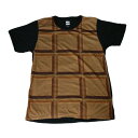 【送料無料】MAO MAO プリントTシャツ ブラック メンズ チョコレート お菓子 板チョコ 食べ物 甘党 インパクト抜群 バレンタインデー プレゼント おもしろ 糖分 カワイイ おしゃれ ストリート系 カッコイイ クール インナー 柄物 半袖 M/L/XLサイズ