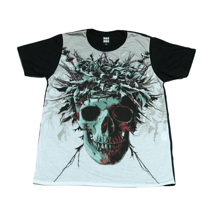 MAOMAOプリントTシャツブラッ...