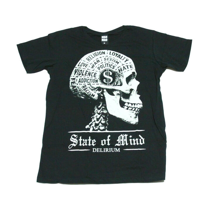 乐天商城 - 【送料無料】MAO MAO スカル ドクロ ガイコツ コットンTシャツ ブラック メンズ 潜在意識 お金 欲求 おもしろTシャツ ストリート系 おしゃれ クール プレゼント デザインTシャツ 半袖 M/L/XLサイズ