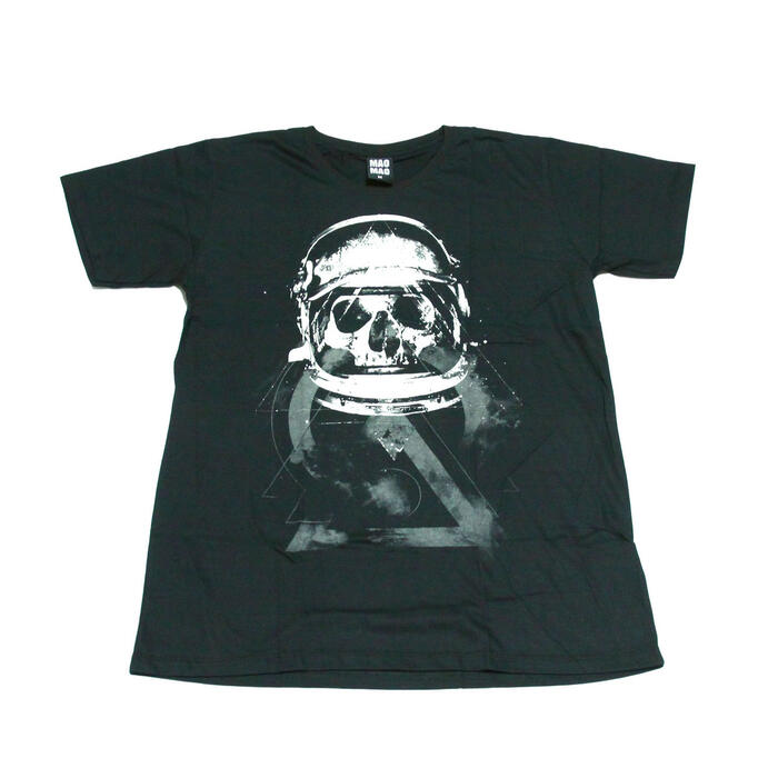 乐天商城 - 【送料無料】MAO MAO ガイコツ ドクロ スカル コットンTシャツ ブラック メンズ 宇宙飛行士 スペース インパクト抜群 サイン ストリート系 おしゃれ クール プレゼント デザインTシャツ 半袖 M/L/XLサイズ