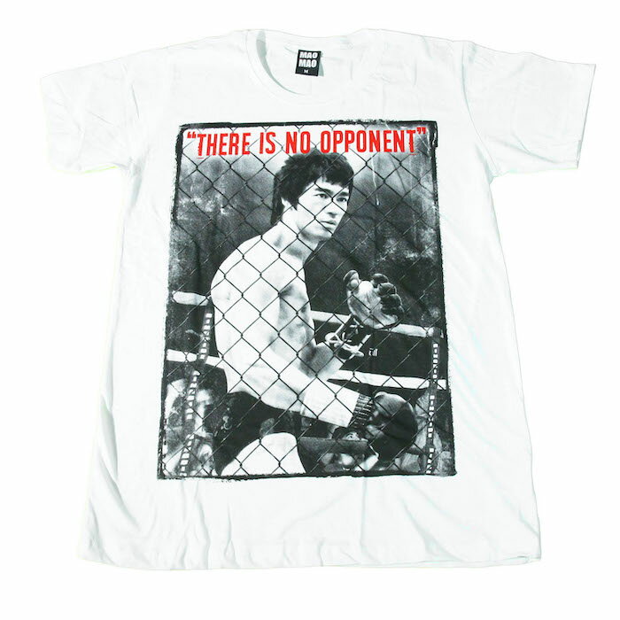 【送料無料】MAO MAO ブルースリー コットンTシャツ プリントTシャツ ホワイト メンズ 総合格闘技 映画..