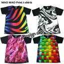 【送料無料】MAO MAO アート プリントTシャツ ブラック メンズ マーブル模様 シマウマ ゼブラ 編み込み 幾何学模様 おしゃれ カラフル ストリート系 インナー 柄物 半袖 M/L/XLサイズ