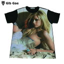 【送料無料】 Gib Gae アヴリル・ラヴィーン プリントTシャツ ブラック メンズ セクシー カナダ アメリカ シンガーソングライター かわいい クール ロック パンク コレクター おもしろプリント おしゃれ スケーター ストリート系 M/L/XLサイズ 半袖