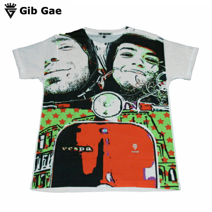 GibGaeバイクプリントTシャツ...