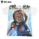 【送料無料】 CHUCKY プリントTシャツ ホワイト メンズ 映画 チャイルドプレイ チャッキー アメリカ ホラー 人形 プレゼント かわいい コレクター マ...