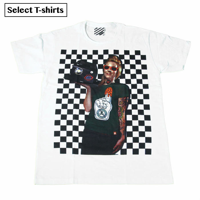 乐天商城 - 【送料無料】おしゃれ プリントTシャツ ホワイト メンズ チェッカー セクシーガール スーパーモデル ファッション セレブ かっこいい インスタ 写真 おもしろデザイン ジョーク おしゃれ スケーター ストリート系 男女兼用 ユニセックス M/Lサイズ 半袖
