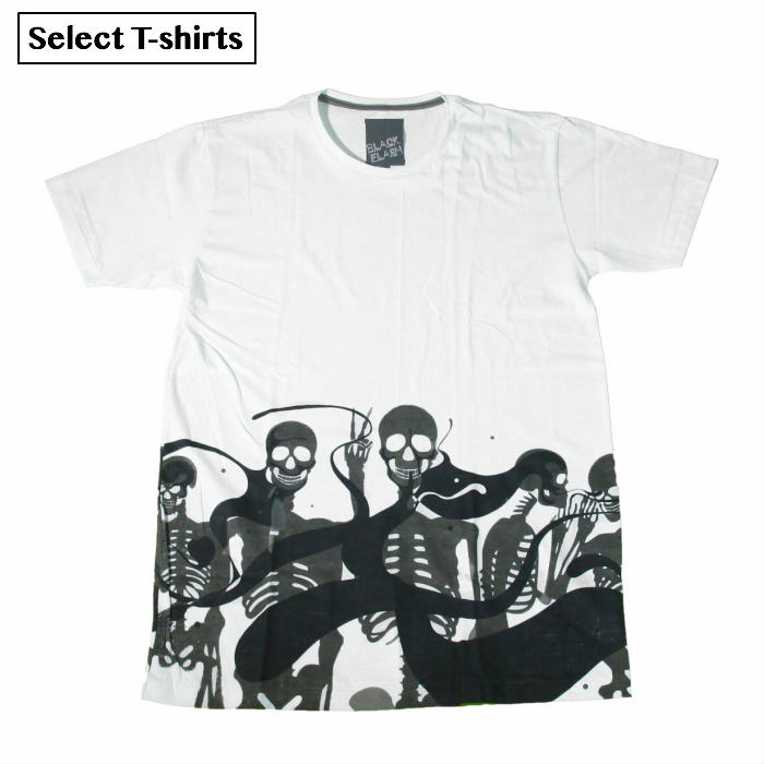 乐天商城 - 【送料無料】ガイコツ おもしろプリントTシャツ ホワイト メンズ ドクロ アート 骸骨 ロック スケルトン レントゲン ファッション セレブ かっこいい インスタ 写真 おもしろデザイン ジョーク おしゃれ スケーター ストリート系 男女兼用 ユニセックス M/Lサイズ 半袖