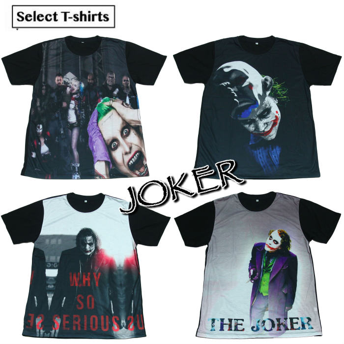 【送料無料】ジョーカー 映画 プリントTシャツ ブラック メンズ JOKER 悪役 アメコミ スーサイドスクワッド バットマン アメリカ ハリウッド おもしろデザイン ジョーク おしゃれ スケーター ストリート系 男女兼用 ユニセックス M/L/XLサイズ 半袖