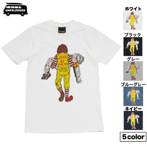 【送料無料】 マクドナルド コットンTシャツ メンズ おもしろデザイン ジョーク カーネルおじさん ケンタッキー フライドチキン ブラック ホワイト グレー ブルーグレー ネイビー ドナルド かわいい おしゃれ ストリート系 M/L/XLサイズ 半袖