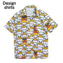 【送料無料】デザインシャツ アロハシャツ 半袖 アヒル カワイイ 柄シャツ メンズ レディース ユニセックス 男女兼用 夏服 春夏 柄物 サーフ系 南国 リゾート バカンス 海 ビーチ(4)