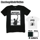 映画Tシャツ コットンTシャツ ブラック ホワイト メンズ ロッキー シルヴェスター・スタローン ボクシング チャンピオン Rocky スポーツ アメリカ 名作 プレゼント ギフト 運動 おしゃれ 格闘技 ストリート系 M/L/XL 男女兼用 ユニセック ス大きいサイズ 半袖