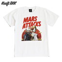 【送料無料】マーズ アタック Kraft BKK 映画Tシャツ コットンTシャツ ホワイト メンズ 火星人来襲 ジャック ニコルソン SFコメディー 地球人 おもしろ アニメ アメリカ B級 おしゃれ スケーター ストリート系 M/L/XL 大きいサイズ 半袖