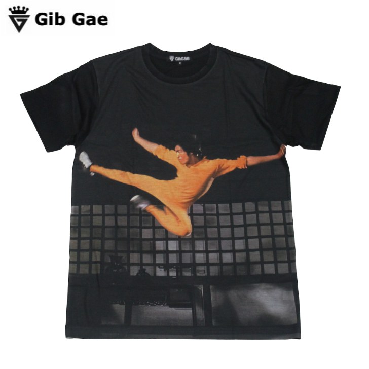 【送料無料】ブルースリー 李小龍 映画Tシャツ 死亡遊戯 プリントTシャツ ブラック メンズ 格闘技 名作 かわいい おもしろプリント おしゃれ ストリート系 M/L/XLサイズ 半袖 ユニセックス 男女兼用